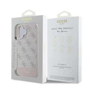 Guess GUHCP16MG4GLPI Apple iPhone 16 Plus 6.7" dėklas telefonui rožinės spalvos hardcase 4G Bottom Stripe - Image 8