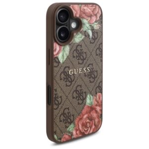 Guess GUHMP16SP4ROPEMCW Apple iPhone 16 6.1" dėklas telefonui rudos spalvos 4G Flowers Print MagSafe - Image 4