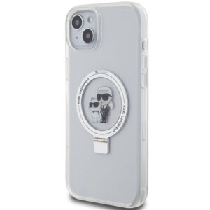 Karl Lagerfeld KLHMP15MHMRSKCH Apple iPhone 15 Plus / 14 Plus 6.7" dėklas telefonui baltos spalvos hardcase Ring Stand Karl&Choupettte MagSafe - Image 2