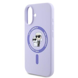 Karl Lagerfeld KLHMP16MSCMKCRHU Apple iPhone  16 Plus 6.7" dėklas telefonui violetinės spalvos hardcase Silicone Karl&Choupette Ring MagSafe - Image 6