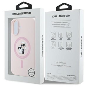 Karl Lagerfeld KLHMP16MSCMKCRHP Apple iPhone  16 Plus 6.7" dėklas telefonui rožinės spalvos hardcase Silicone Karl&Choupette Ring MagSafe - Image 8