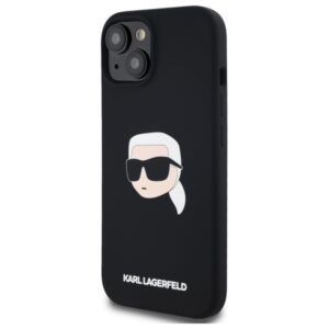 Karl Lagerfeld KLHMP15SSKHPPLK Apple iPhone 15 6.1" dėklas telefonui juodos spalvos silikoninis Karl Head Print MagSafe - Image 2