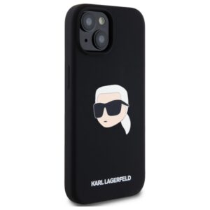 Karl Lagerfeld KLHMP15SSKHPPLK Apple iPhone 15 6.1" dėklas telefonui juodos spalvos silikoninis Karl Head Print MagSafe - Image 4