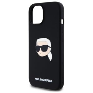 Karl Lagerfeld KLHMP15SSKHPPLK Apple iPhone 15 6.1" dėklas telefonui juodos spalvos silikoninis Karl Head Print MagSafe - Image 6