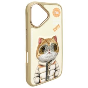 Nimmy Apple iPhone 16 6.1" dėklas telefonui haki spalvos Cool&Cute 2.0 Cat - Image 4