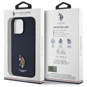 US Polo USHCP15XPEMV Apple iPhone 15 Pro Max  6,7" dėklas telefonui mėlynos spalvos Embroidered DH Color - Image 8