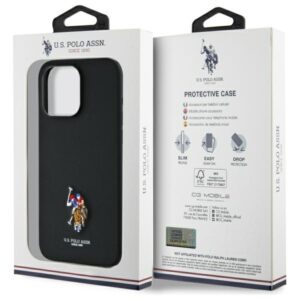 US Polo USHCP15XPEMK Apple iPhone 15 Pro Max  6,7" dėklas telefonui juodos spalvos Embroidered DH Color - Image 8