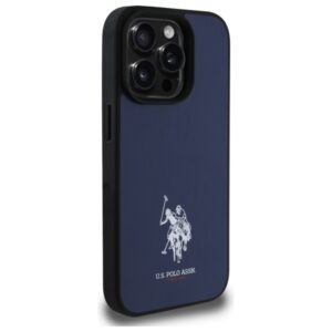US Polo USHCP15XPGEV Apple iPhone 15 Pro Max  6,7" dėklas telefonui mėlynos spalvos Leather Embroidered DH Color - Image 4