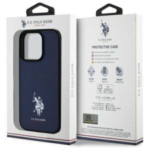 US Polo USHCP15XPGEV Apple iPhone 15 Pro Max  6,7" dėklas telefonui mėlynos spalvos Leather Embroidered DH Color - Image 8