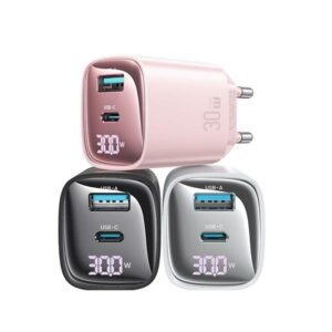USAMS tinklo įkroviklis CC229 30W GaN USB-C/USB-A Fast Charging XC Series juodos spalvos CC229TC01 - Image 3