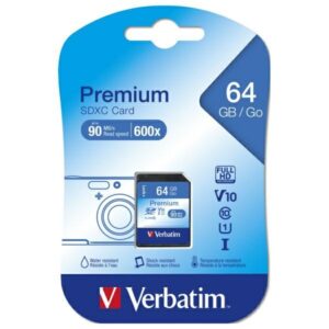 Verbatim kortelė Premium U1 SDXC 64GB V10   juodos spalvos 44024 - Image 4
