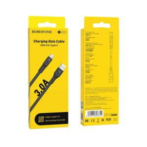 Borofone kabelis BX23 Wide Power - USB į Type C - 3A 1 metras juodos spalvos - Image 4