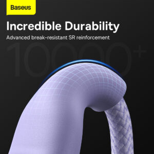 Baseus kabelis Flash Series II 3 in 1 - USB į Type C, Lightning, Micro USB - 100W 6A 1,2 metras (CASS030005) violetinės spalvos - Image 5