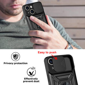 Slide Camera Armor dėklas skirtas Xiaomi Redmi 9A juodos spalvos - Image 7