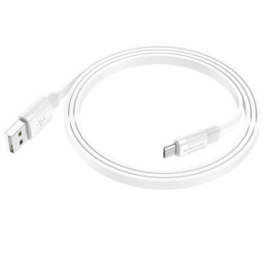 Borofone Kabelis BX89 Union - USB į Micro USB - 2,4A 1 metras baltos spalvos-pilkos spalvos - Image 3