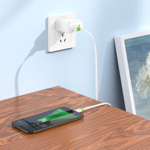 Borofone Kabelis BX89 Union - USB į Micro USB - 2,4A 1 metras baltos spalvos-green - Image 4