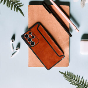 Razor Leather Book dėklas skirtas Samsung Galaxy S23 Plus rudos spalvos - Image 8