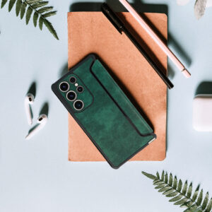 Razor Leather Book dėklas skirtas Samsung Galaxy S23 Plus dark žalios spalvos - Image 8