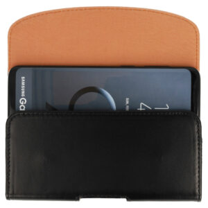 Telone VIVA Belt Holster (Dydis 17) skirtas Apple iPhone 16 Pro/16 Plus/Samsung A54 5G/S20 FE/S23 FE/S23 Plus/S24 Plus black, leather (155x75x12 mm) - Image 4