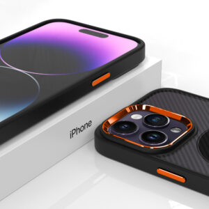 Tel Protect Magnetic Carbon dėklas skirtas Apple iPhone 12/12 Pro juodas-oranžinis - Image 8
