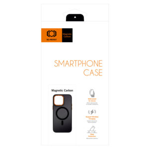 Tel Protect Magnetic Carbon dėklas skirtas Apple iPhone 12/12 Pro juodas-oranžinis - Image 9