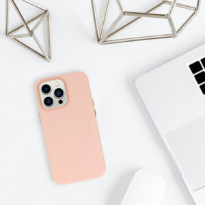 MagSafe Leather dėklas skirtas Apple iPhone 15 Plus Light rožinės spalvos - Image 8