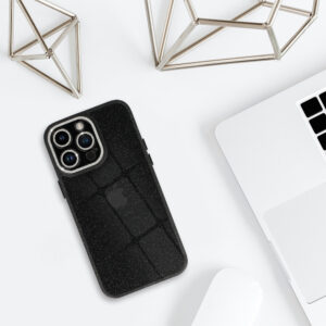 Liquid Glitter Camera dėklas skirtas Apple iPhone 13 Pro Max juodos spalvos - Image 5