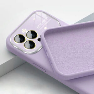 Soft Silicone Lens dėklas skirtas Apple iPhone 12 light violetinės spalvos - Image 2