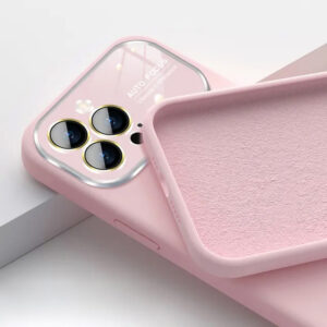 Soft Silicone Lens dėklas skirtas Apple iPhone 13 Pro light rožinės spalvos - Image 2