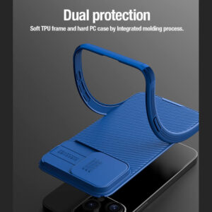 Nillkin CamShield Pro PC+TPU dėklas telefonui Apple iPhone 15 Pro Max mėlynos spalvos - Image 7