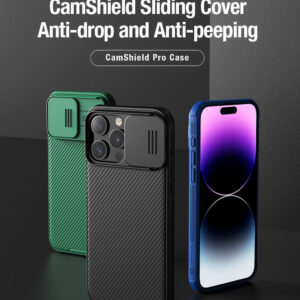 Nillkin CamShield Pro PC+TPU dėklas telefonui Apple iPhone 15 Pro Max mėlynos spalvos - Image 9