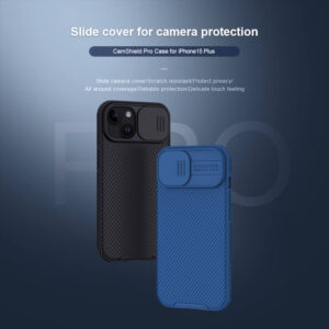 Nillkin CamShield Pro PC+TPU dėklas telefonui Apple iPhone 15 Plus mėlynos spalvos - Image 7