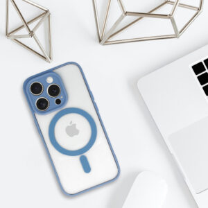 Acrylic Color Magsafe dėklas skirtas Apple iPhone 15 Plus light mėlynos spalvos - Image 5