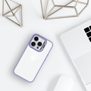 Tel Protect Kickstand dėklas + apsauginis stiklas kamerai (lens) skirtas Apple iPhone 11 Pro Max light violetinės spalvos - Image 7