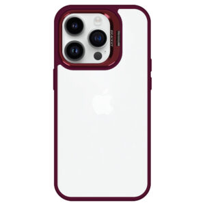 Tel Protect Kickstand dėklas + apsauginis stiklas kamerai (lens) skirtas Apple iPhone 12 Pro Max burgundy - Image 4