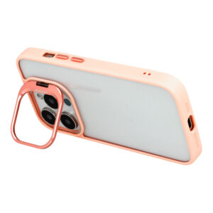Tel Protect Kickstand dėklas + apsauginis stiklas kamerai (lens) skirtas Apple iPhone 14 light rožinės spalvos - Image 6