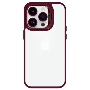 Tel Protect Kickstand dėklas + apsauginis stiklas kamerai (lens) skirtas Apple iPhone 14 Pro burgundy - Image 3