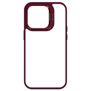 Tel Protect Kickstand dėklas + apsauginis stiklas kamerai (lens) skirtas Apple iPhone 14 Pro burgundy - Image 5