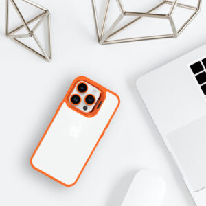 Tel Protect Kickstand dėklas + apsauginis stiklas kamerai (lens) skirtas Apple iPhone 14 Pro oranžinės spalvos - Image 7