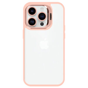 Tel Protect Kickstand dėklas + apsauginis stiklas kamerai (lens) skirtas Apple iPhone 15 Plus light rožinės spalvos - Image 3