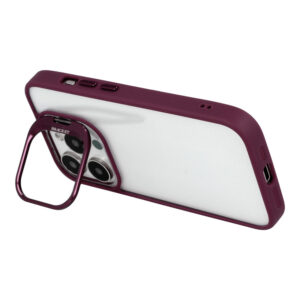 Tel Protect Kickstand dėklas + apsauginis stiklas kamerai (lens) skirtas Apple iPhone 15 Pro burgundy - Image 6