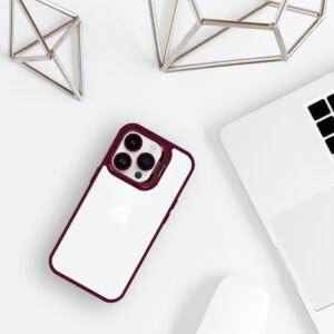 Tel Protect Kickstand dėklas + apsauginis stiklas kamerai (lens) skirtas Apple iPhone 15 Pro burgundy - Image 7