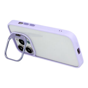 Tel Protect Kickstand dėklas + apsauginis stiklas kamerai (lens) skirtas Apple iPhone 15 Pro light violetinės spalvos - Image 6