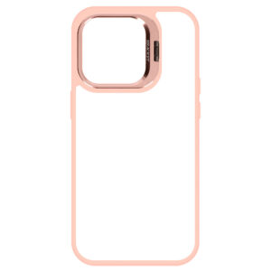 Tel Protect Kickstand dėklas + apsauginis stiklas kamerai (lens) skirtas Apple iPhone 15 Pro light rožinės spalvos - Image 5