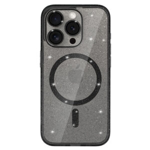 Glitter Magsafe dėklas skirtas Apple iPhone 12 black skaidrus - Image 2