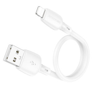 Borofone kabelis BX93 Super Power - USB į Lightning - PD 20W 0,25 metras baltos spalvos - Image 3