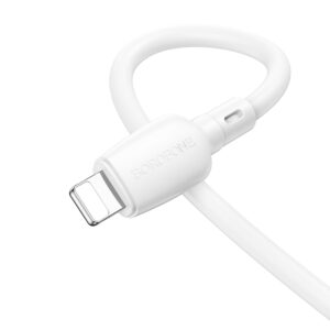 Borofone kabelis BX93 Super Power - USB į Lightning - PD 20W 0,25 metras baltos spalvos - Image 5