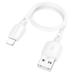 Borofone kabelis BX93 Super Power - USB į Lightning - PD 20W 0,25 metras baltos spalvos - Image 6