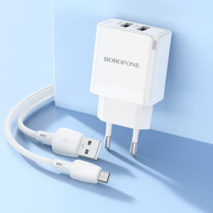 Borofone Laidinis įkroviklis BN15 Strong - 2xUSB - 2,1A su USB į Micro USB kabeliu baltos spalvos - Image 8