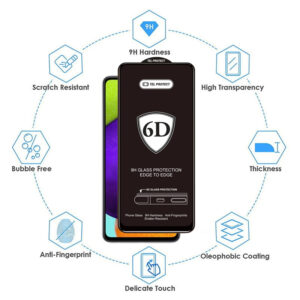Full Glue 6D Apsauginis stiklas skirtas Xiaomi Redmi A2/A2 Plus BLACK - Image 6